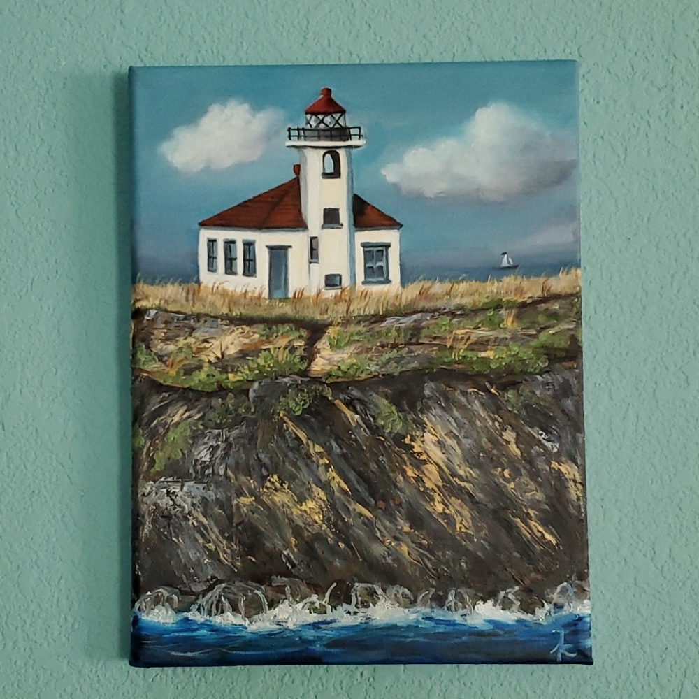 Origional Art Oil Painting. 'Tillamook Lighthouse